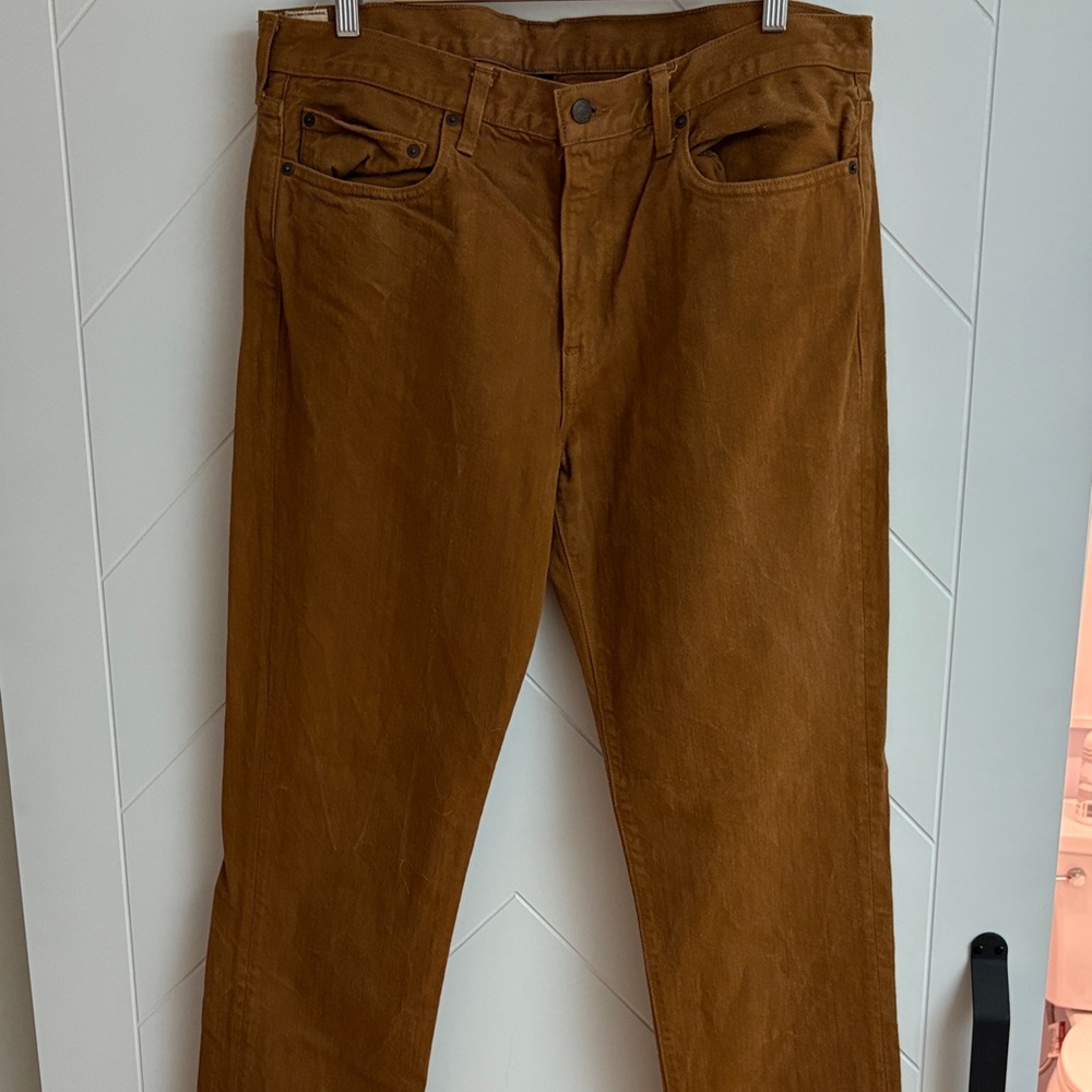 J. Crew Men's Slim Straight Jeans in Brown